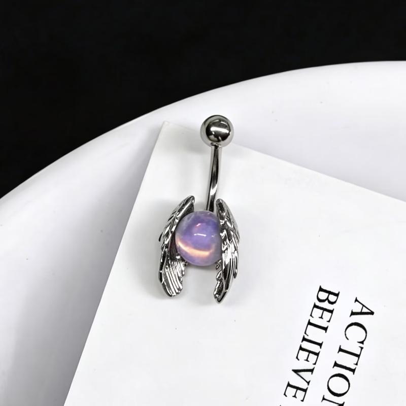 Navel Ring Multiple Styles Ghost Angel Wings Umbilical Jewelry Women'S Fashion Jewelry Umbilical Nail