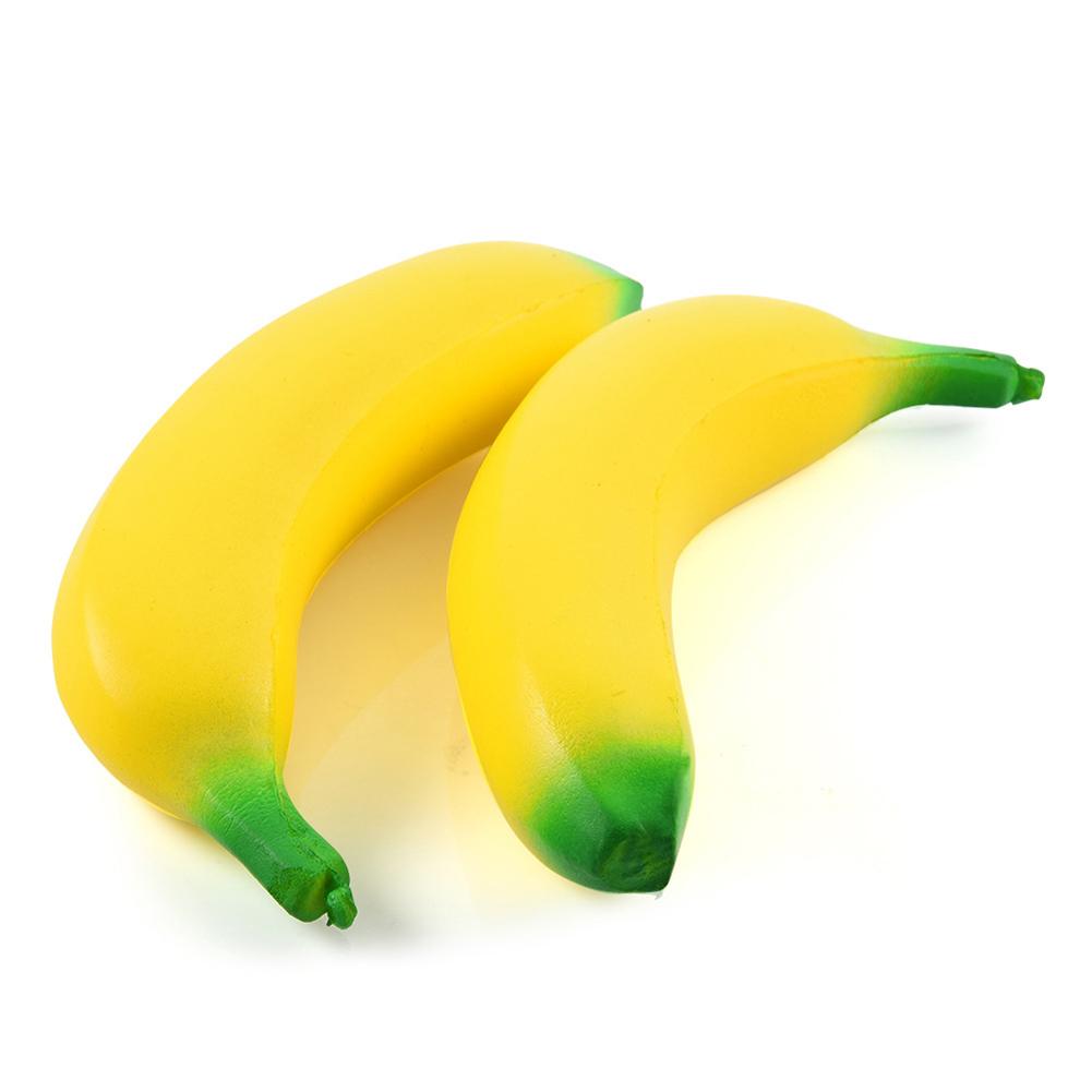 Banana-Squishies Squeeze Toy Giant-Squishy-Banana Realistic Fruit Sensory Toy Adult Relieves Stress Squeeze Toy Present