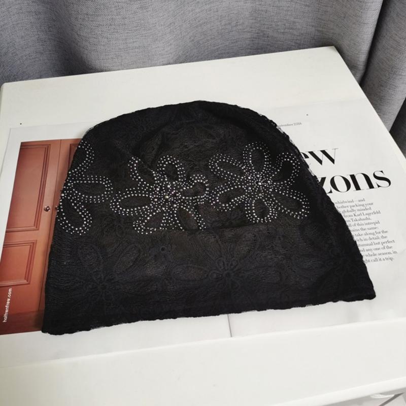 Breathable Crochet Brimless Hat for Spring and Autumn Comfortable Polyester Fabric Skull Hat for Women Daily Outfit