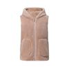 Doppelseitige Korallfleece-Weste Jacke Kapuzen-Fleecejacke Damen Verdickte Warme Polarfleece-Weste Weste