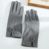 Thick Winter Suede Gloves Soft Women Cycling Mittens Gift Pu Leather Gloves  Autumn