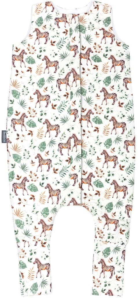 Double-sided sleeping bag with feet for kids 3-4 years old - zebra wild