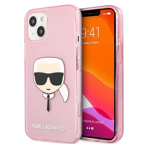 Karl Lagerfeld Klhcp13Skhtuglp Iphone13 Mini 5,4 Różowy/Pink Hardcase Glitter Karl`s Head