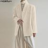 INCERUN Oversized Men Lapel Neck Long Sleeve Side Lace-up Casual Loose Thin Blazer Coats