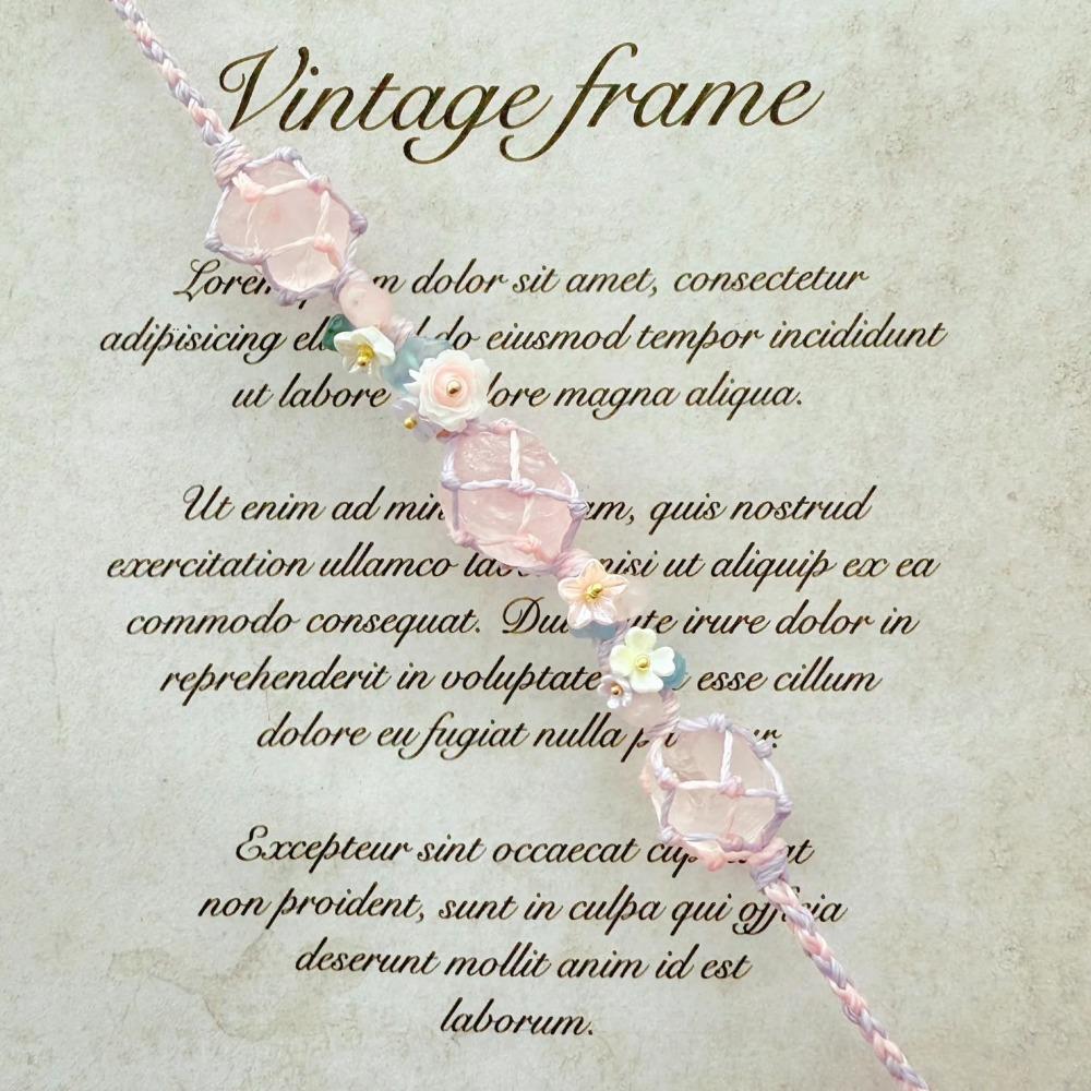 Colored Vital Crystal Hand Chain Hand-knitted Irregular Stone Bangle  Hipster