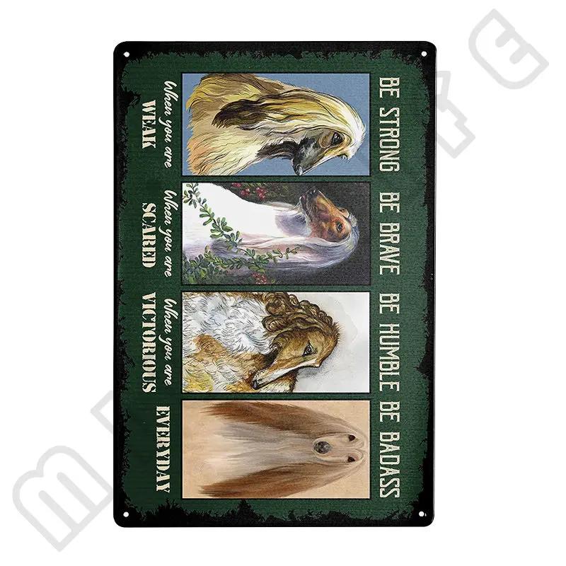 Afghan Hound Vintage Poster Metal Signs Retro Tin Sign Decorative Plaque Room Decoration for Pub Bar Man Cave Club Wall Decor