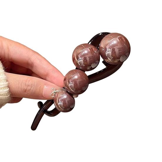 Hairpin Faux Pearls Cat Puppy Shape Hair Claw Back Head Hair Clip Acrylic Hair Styling Tool