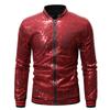 Herren Lockerer Pailletten Tanzanzug Reißverschluss Strickjacke