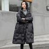 Winter Women Oversize Long Down Jacket Hooded Thick Warm Casual Pocket Parkas Snow Coat
