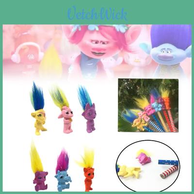 Adorable Cartoon Plastic Troll Doll With Colorful Hair Vintage Collectible Toy