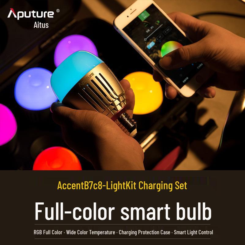 Aputure B7C 8-Light LED Charging Kit - E27 Smart Home & Photography Lighting No