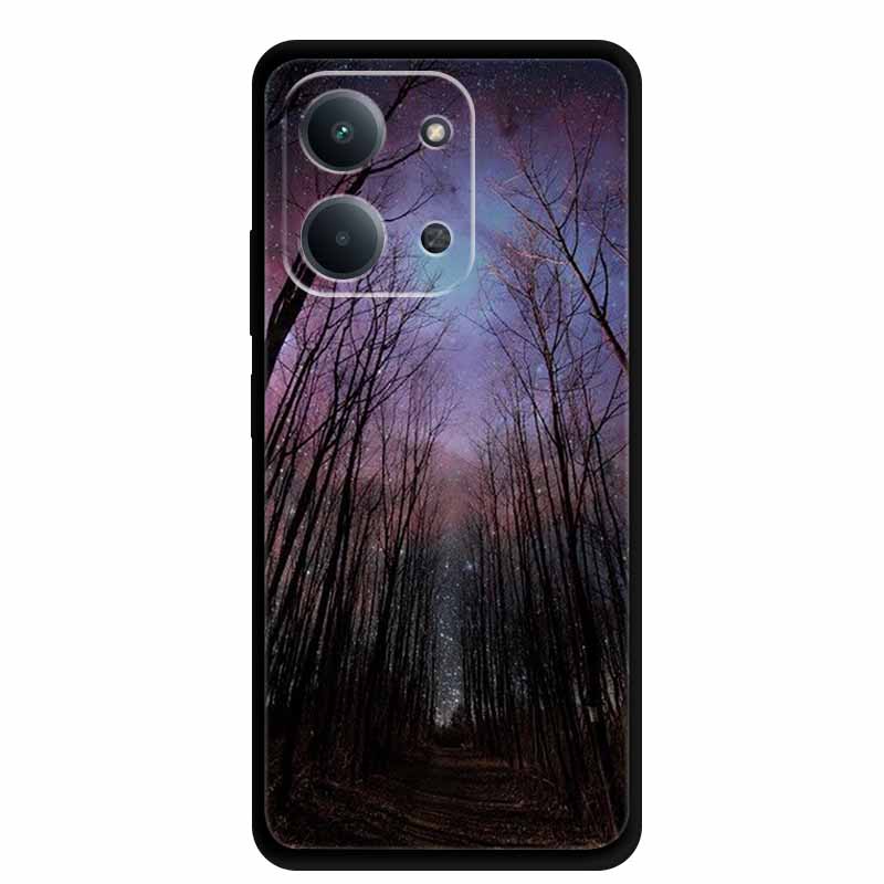 Case For Xiaomi Redmi 15C 5G European Colorful Flower Black Soft Silicone TPU Phone Case For Redmi 15C 4G Shell ProtectionBumper