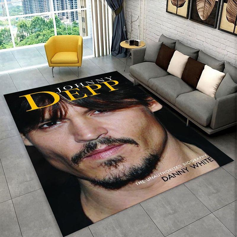 Fashion Johnny Depp Star Carpet Rug for Playroom Bedroom Living Room Sofa Home Decor,kid Game Area Rug Non-slip Floor Mat Gift