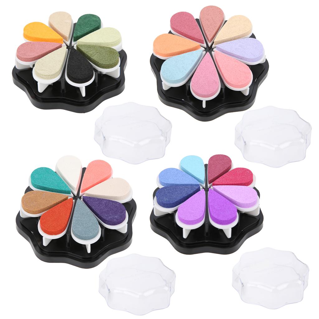 Stamp Pad Petal Shape Finger Creativity Ink Pad for DIY HandMade Office Supplies
