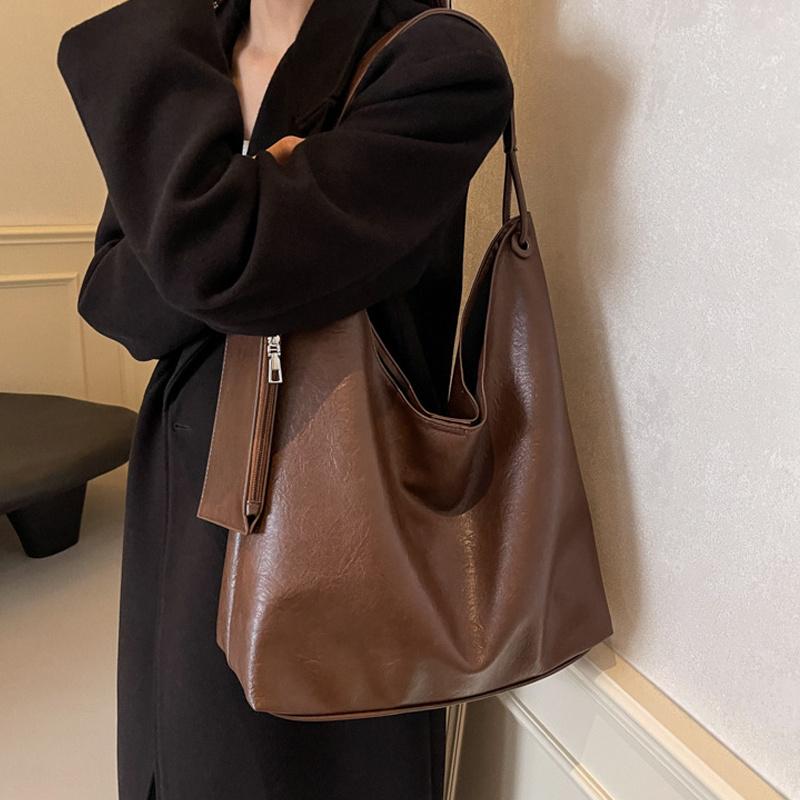 Large Capacity PU Leather 2 Pcs/set Shoulder Bags For Women Winter Trend Female Underarm Bag Lady Handbags Tote Bag KTY