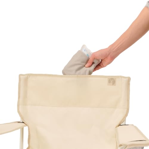 Captain Stag (CAPTAIN STAG) Outdoor Lounge Chair, Cool Mesh, Relaxing Lounge Chair with Shelf, Drink Holder, and Back Pocket, Ivory, UC-1888