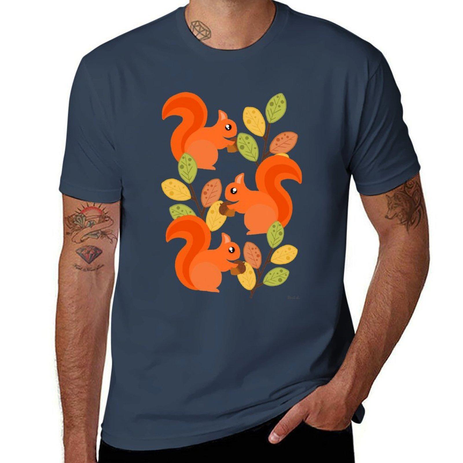 Three Squirrels In A Tree Tshirt Comfort Stretch Tee Shirt S