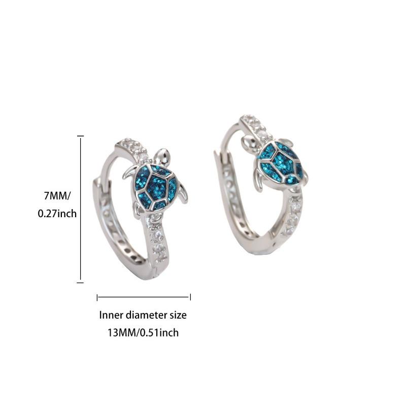 

Cute turtle plated k gold ear buckle earrings design sense versatile summer fashion niche versatile zircon earrings