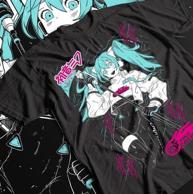 Hatsune Miku T-shirt, Anime Meisje, Kawaii Project Diva Vocaloid Shirt, Alle Maten