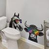 Creative Sunglasses-wearing Niu Ma Bathroom Wall Stickers, Funny Self-adhesive Bathroom Wall Decorations