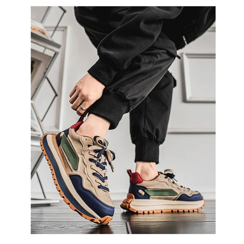 Men S Breathable Casual Sneakers Non Slip Soft Sole Trendy Dad Shoes