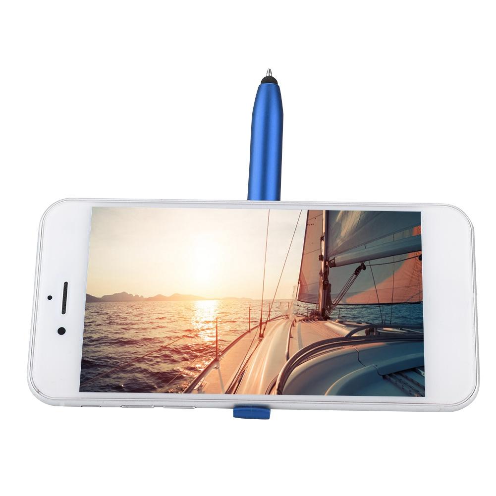 4 In 1 Touch Screen Capacitive Ballpoint Pens With LED Light For Tablet(Blue)