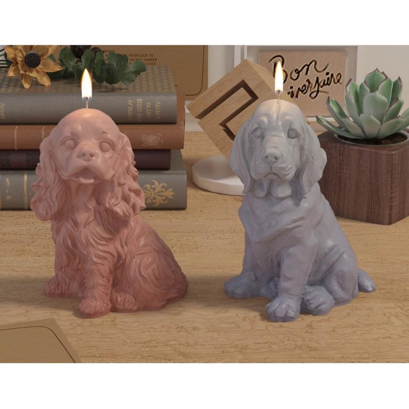 Realistic Pug Shaped Silicone Dog Mold Practical Plaster Craft Dog Shape Decorations Mold for Craft Enthusiasts