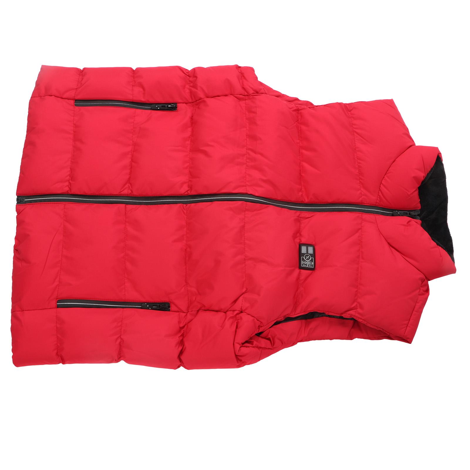 

15 Zone Heated Vest Thickened USB Electric Heating Vest Outdoor Zipper Closure Winter Heated Vest Red XL