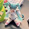 Hatsune Miku Model Anime Girl Figures Cat Ear Sitting Posture Standing posture Short Sleeved Pajamas Figurines Kids Toys Gift