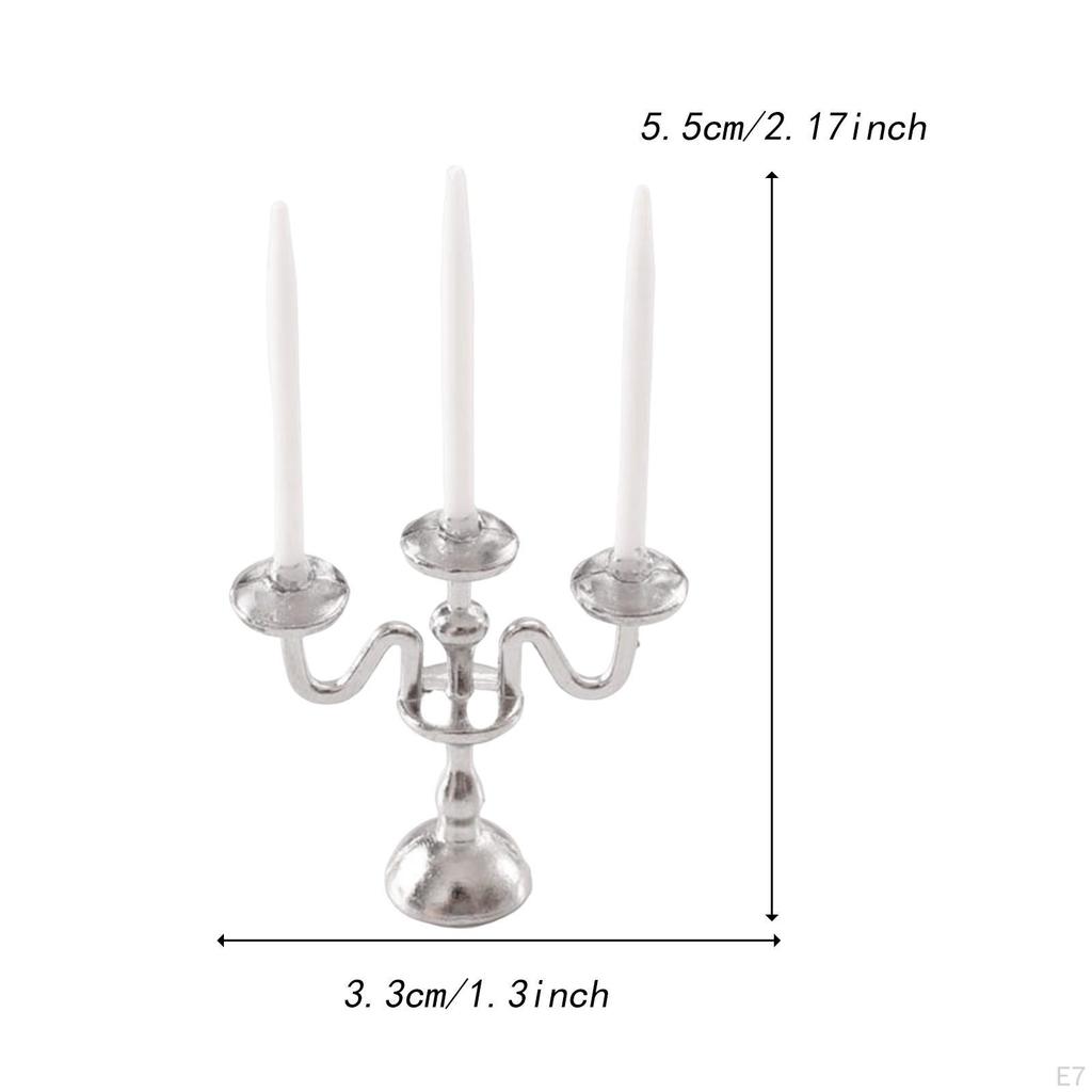 1/12 Dollhouse Candle Holder Doll House Candlestick Ornament Cute Miniature Model for Cabinet Table