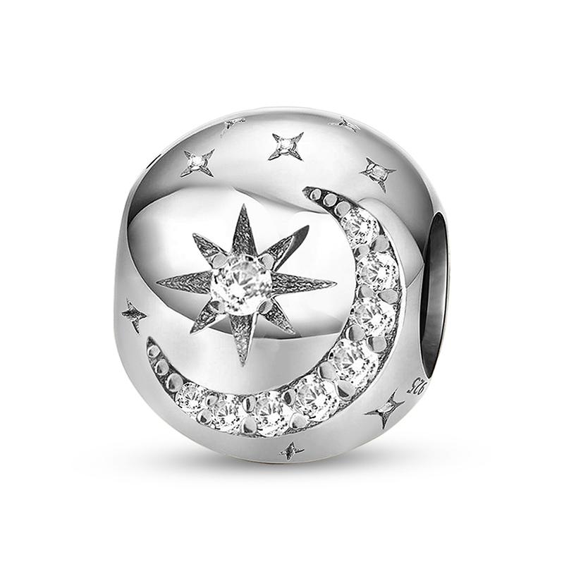 Copper Cute Star Moon Series Charms Beads Fit Diy Bracelet Bangle Making Gift Of High Quality Jewelry For Womens