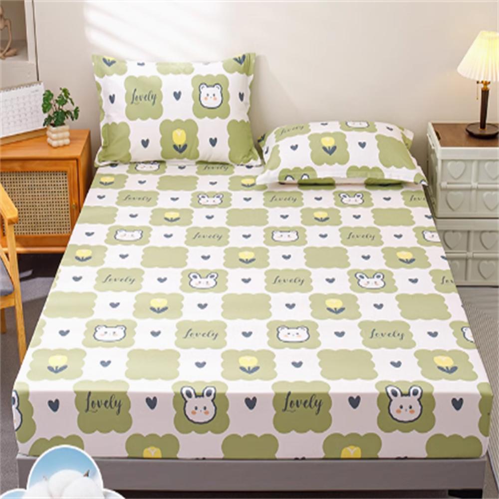 100% Cotton Fitted Sheet Single Piece No Pillowcase Cotton Bedspread Mattress Protector Children's Full Cover Bed Cover Sheet