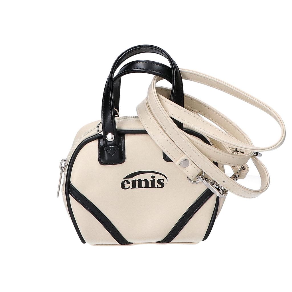 Emis [Good Condition] VINTAGE TOTE 2WAY Shoulder Mini Handbag Ivory / BlackUsed