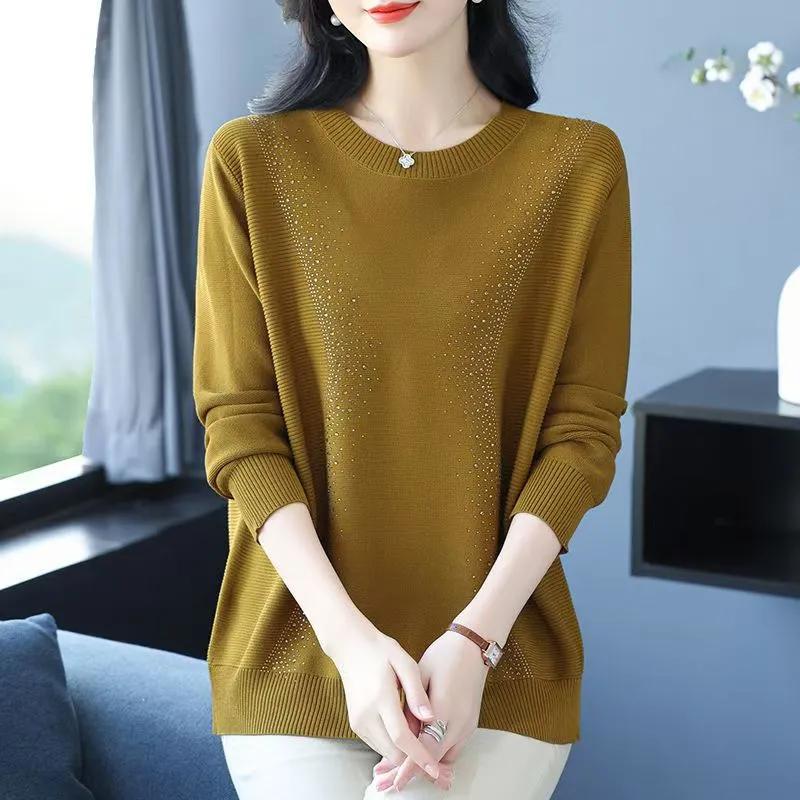 Spring and Autumn Sweater for Women Thickened Pullover Warm Knitted Sweater Long Sleeve Jumper Oversize Sweater Tops