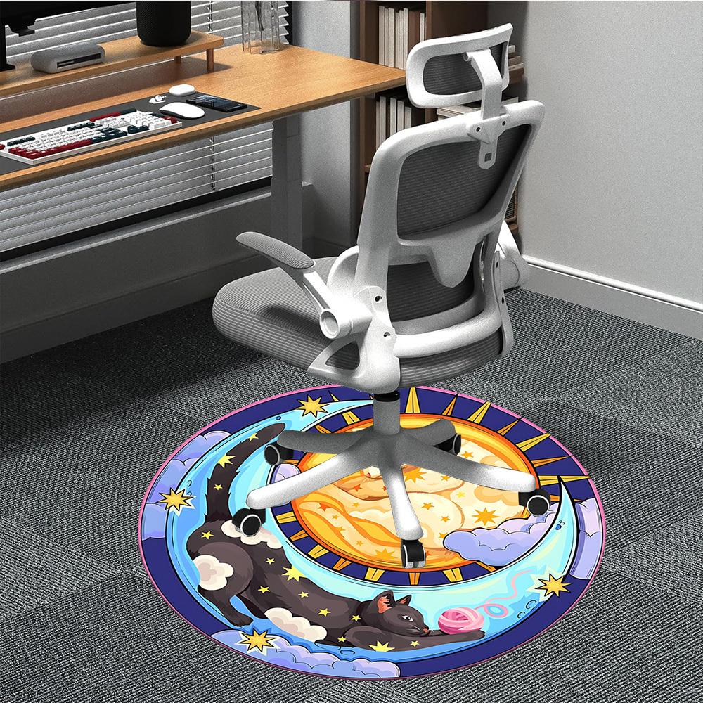 

1pc Cat Dreams Chair Carpet for Office, Soft Flannel Throw Mat, Perfect for Office,Holiday Party Decoration Choice yy251113156 80cm by 80cm