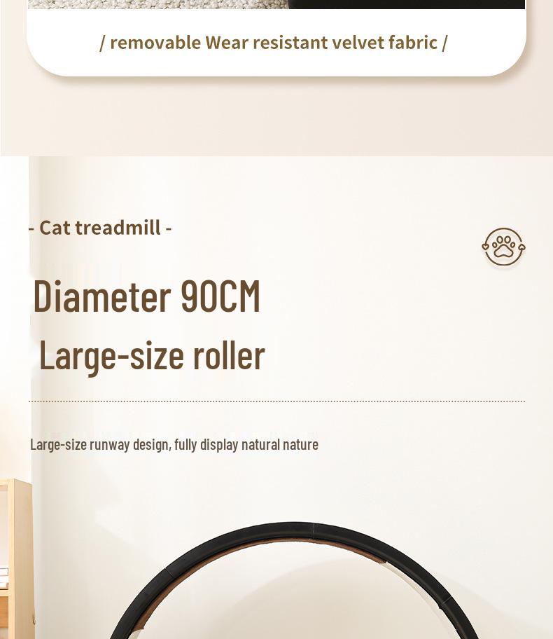 Large Cat Fitness Treadmill: Silent Rollers, Fiberboard Tree, Paw Grips, and Pet Toys