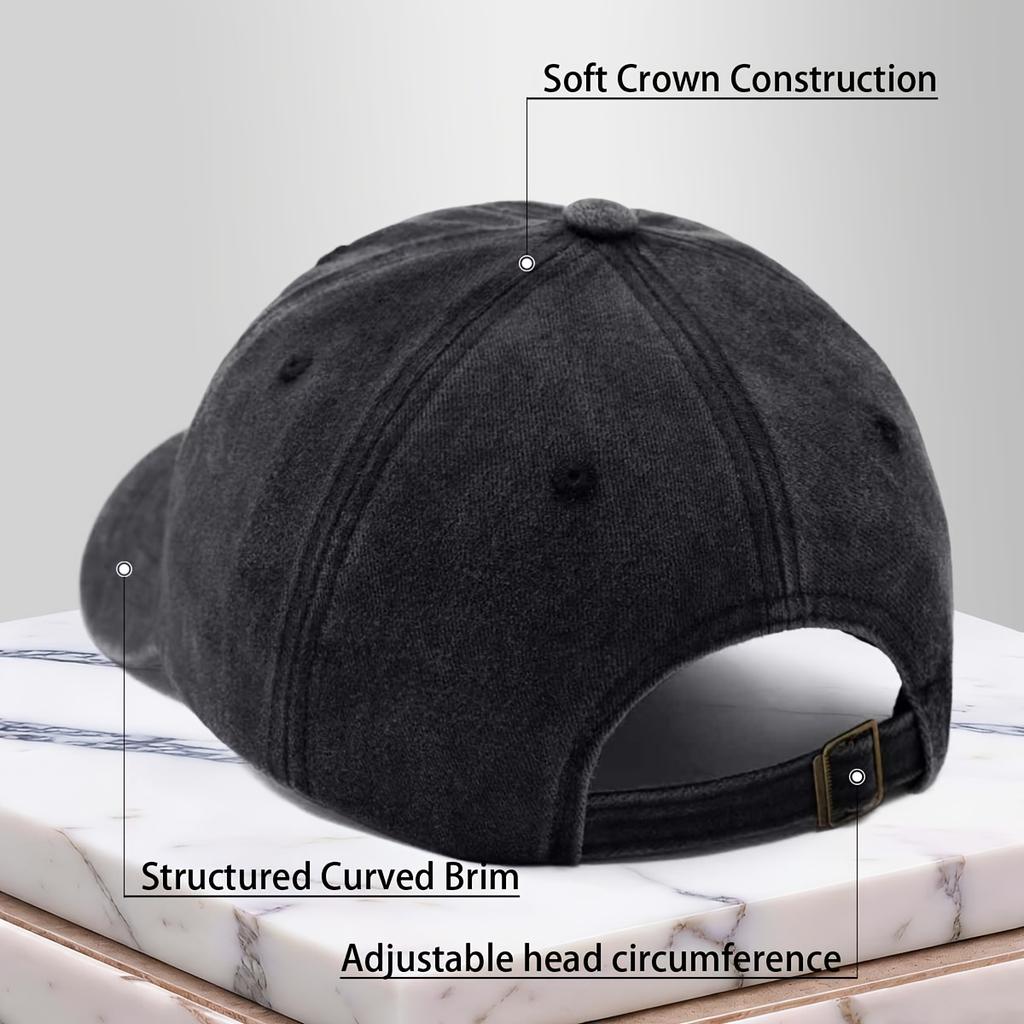 1972 Text Pattern Baseball Cap Retro Distressed Casual Hat Unisex Hip-Hop Hat