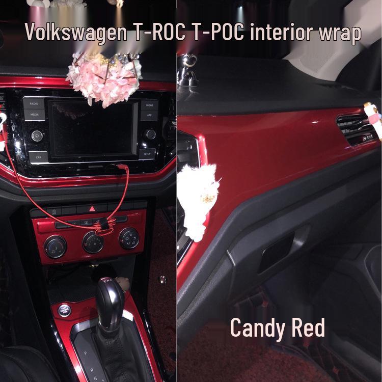 Volkswagen T-ROC Center Console Carbon Fiber Interior Sticker