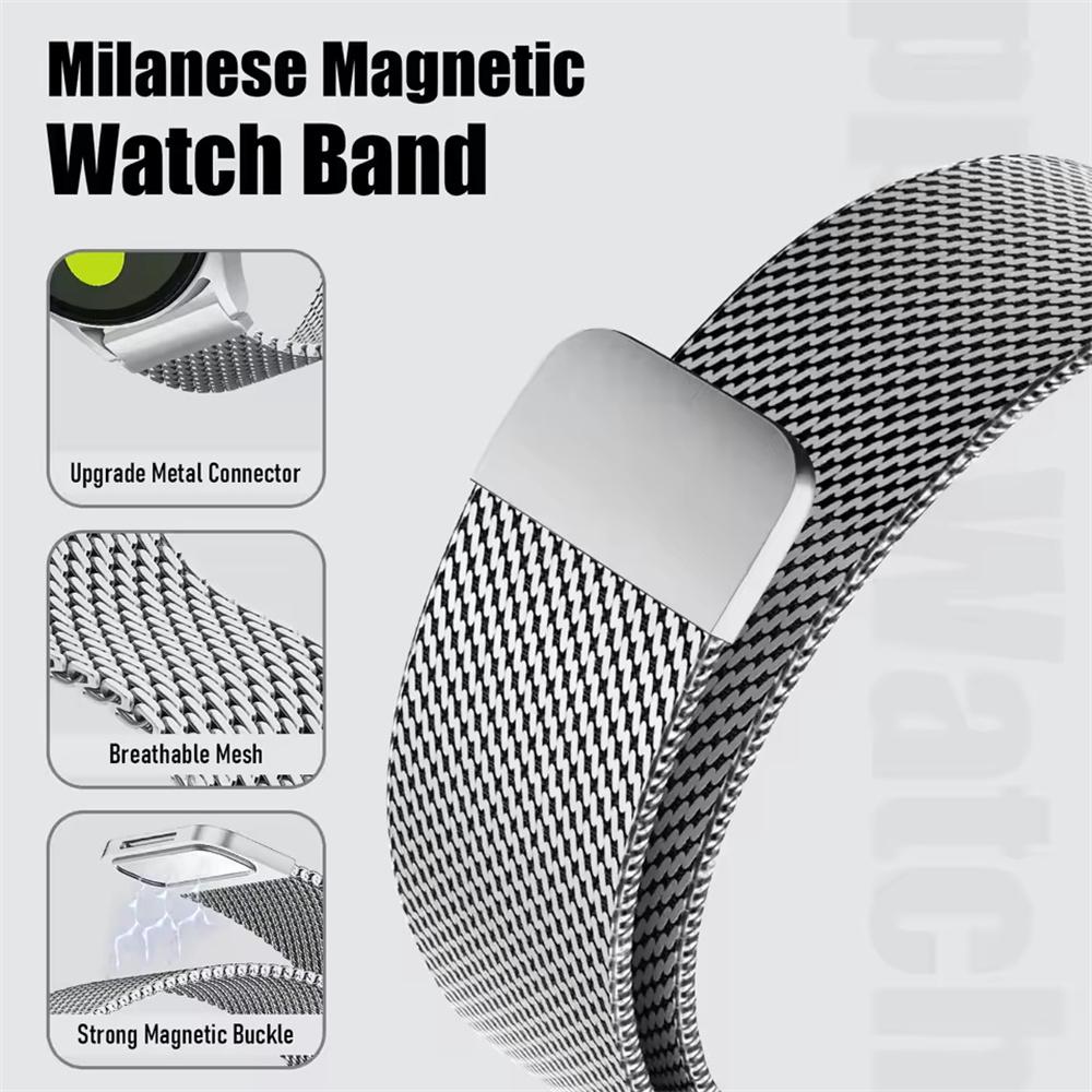 20mm Watch Band for Huawei Watch GT 3 42mm/GT 2 42mm/Honor Watch SE/Huami Amazfit Active Stainless Steel Thick Mesh Milanese Strap