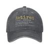Moda 2025 Definizione di Pensionamento Divertente Scherzo sul Pensionamento Cappellino da Baseball Unisex Usurato Lavato Snapback Cappelli Regolabili per Esterno Cappello