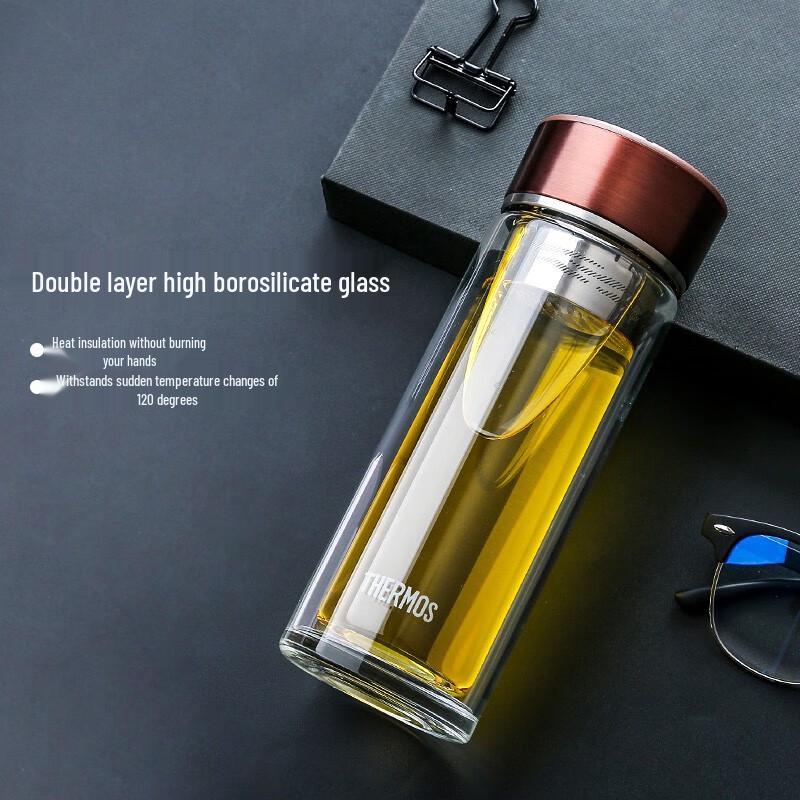 THERMOS Double-Layer Glass Tea Infuser Bottle