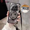 Crossbody Lanyard Shockproof Glitter Plating Magsafe Holder Case For Xiaomi 15 Ultra 14 14T 13 12 Pro Cover