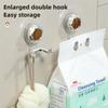 2Pcs Traceless Suction Cup Hooks Removable Wall Hanger Practical Shower Hooks for Home