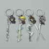 Anime Keychain Kimetsu No Yaiba Figure Kamado Tanjirou Weapon Pendant Keyring Car Key Holder Jewelry Accessories