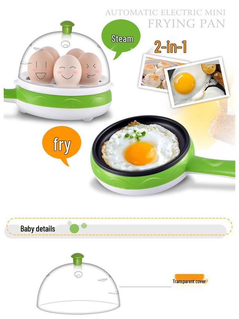 Non-Stick Mini Electric Frying Pan & Multifunctional Egg Cooker: Boils, Steams, and Makes Omelets