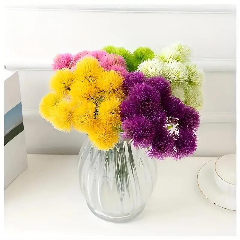 Simulated Flower Single Dandelion Plastic Flower European Style Scallion Ball Home Plant Ornament Flower Arrangement Garden