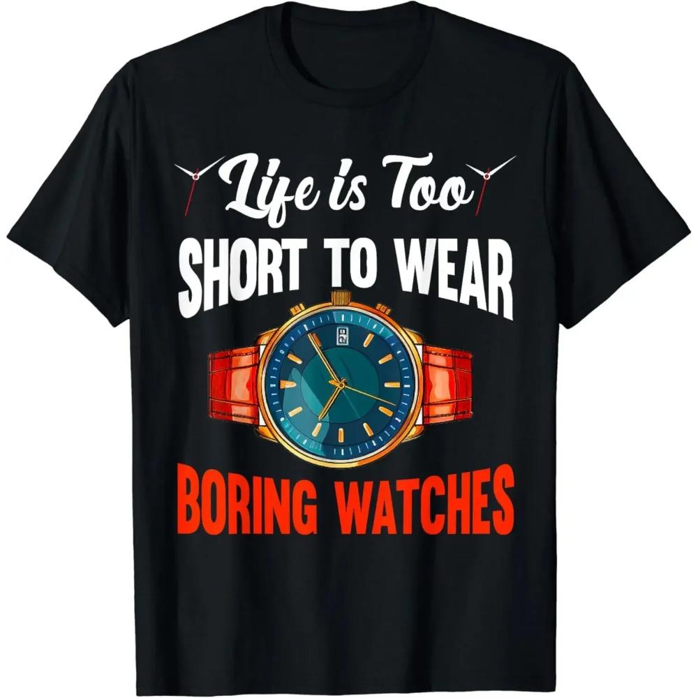 Collecting Watches Enthusiast T-Shirt ORIVING MY WIFE CRAZI ONE WATCH AT THE TIME Cotton Retro Street Fashion Men's Shirt Tops
