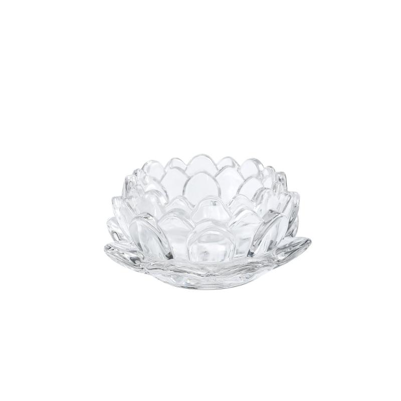 Modern Minimalist Chinese Lotus Glass Candle Holder Home Decor Scented Aromatherapy Vase
