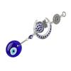 Evil Eye Talisman with Owl Pendant Blue Turkish Evil Eye Blessing Amulet for Car Home Protection