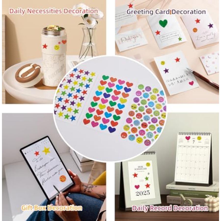 1440 Pcs Star Stickers for Reward Tiny Glitter Star Stickers in Multiple Colors Behavior Reward Stickers for School Classroom T